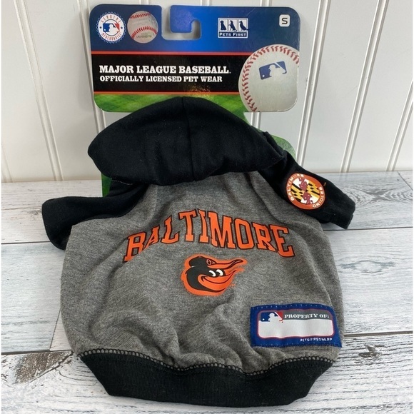 MLB Baltimore Orioles Pets First Pet
Baseball Hoodie Shirt - Gray Small - Picture 1 of 8